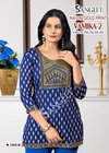 Vamika 2 By Sangeet Rayon Gold Print Embroidery Online Short Top Wholesale 
